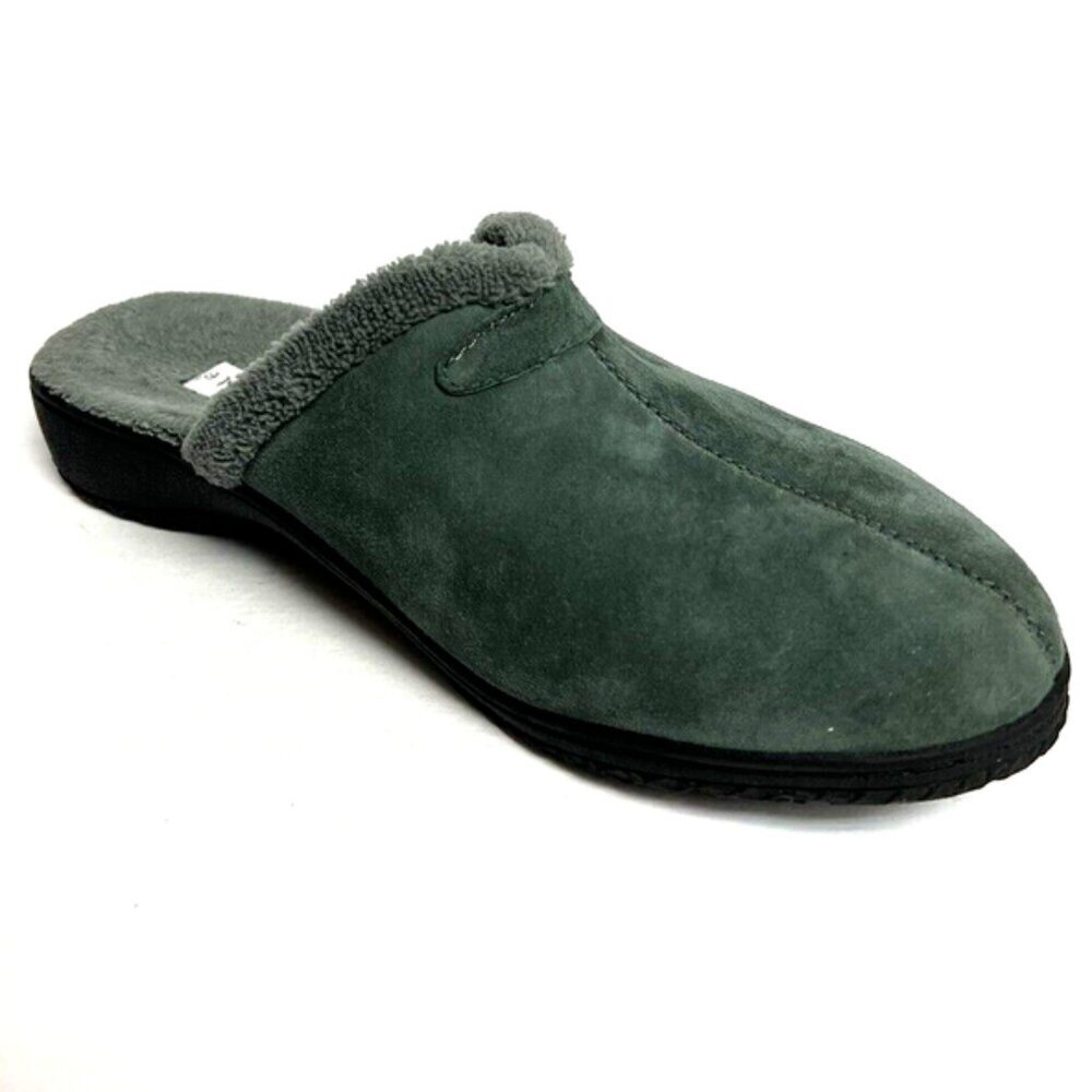 David Tate Women's Jam Slipper Gray Suede, Size 10W